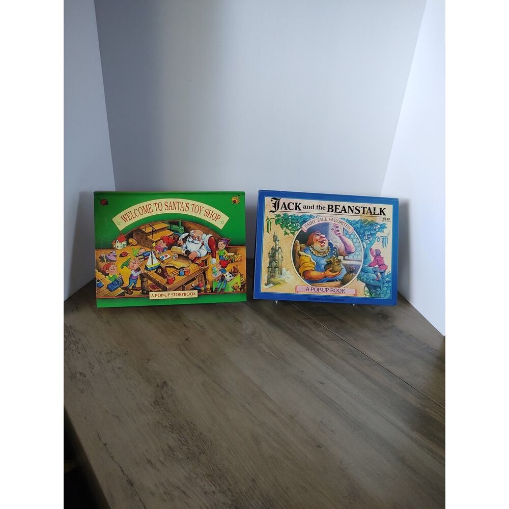 LOT OF 2 HC CHILDREN'S POP UP BOOKS, Santa & Jack And The Beanstalk 1994